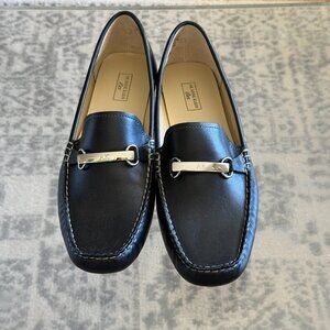 AK Anne Klein iFlex Black Leather Loafers 10M